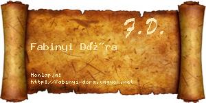 Fabinyi Dóra névjegykártya